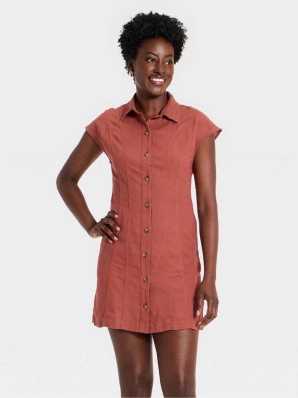 Universal Thread Button-Front Dress